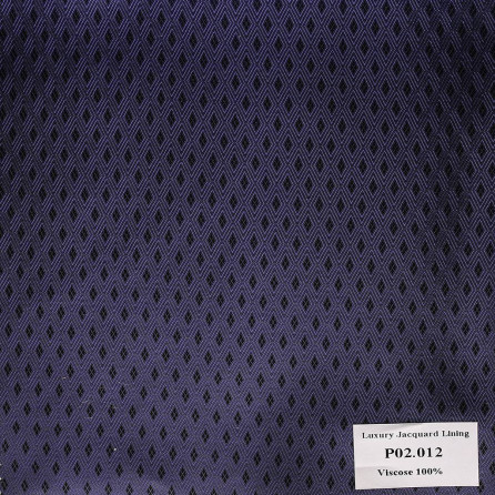 P02.012 Luxury Jacquard Lining - Xanh Dương Hoa Văn